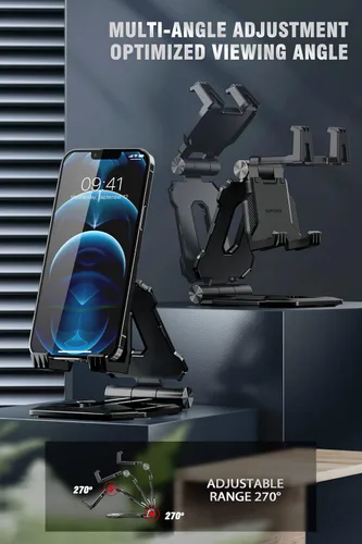 Vista 2 de SUPCASE Soporte plegable ajustable para tableta, soporte de escritorio portátil, compatible con iPad Pro, Air, iPhone, Samsung Galaxy, Surface