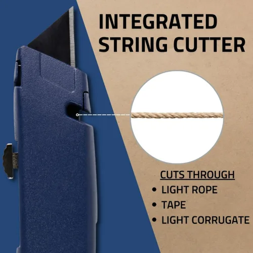 Vista 5 de AccuTec Pro Cuchillo utilitario estándar Safety U4 - Herramienta de corte de bolsillo con cortador de cable, cuerpo de aluminio y almacenamiento