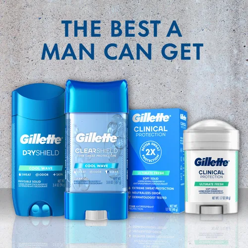 Vista 6 de Gillette Advanced Clear Gel Antitranspirante Cool Wave Paquete de 5 unidades de 3.8 onzas de peso neto de 19 onzas