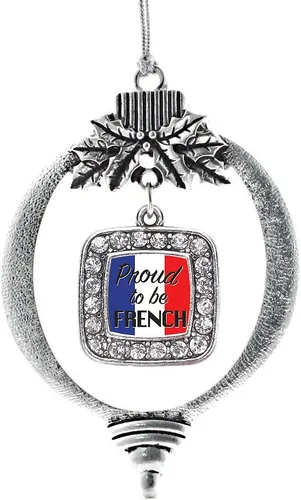 Vista 242 de Inspired Silver - Mis iniciales - Adorno con dije de letra S - Adornos navideños cuadrados de plata con joyas de circonita cúbica