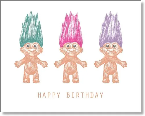 Happy Birthday TROLL DOLL Card