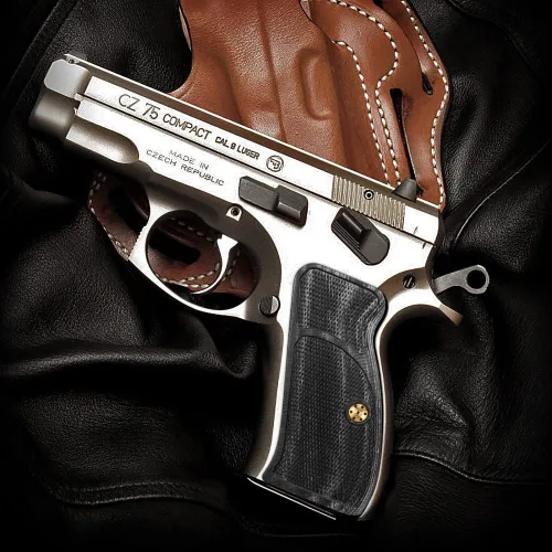 Vista 5 de Cool Hand Empuñaduras de madera para CZ 75/85 Compact, CZ P-01, P100, C100, T100, PCR, CZ 75 D, tornillos de empuñadura incluidos, textura de corte