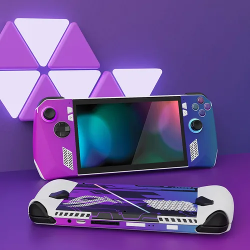Vista 2 de PlayVital Juego de 2 calcomanías protectoras para ROG Ally, calcomanías personalizadas de vinilo para consola de juegos portátil ROG Ally, neón