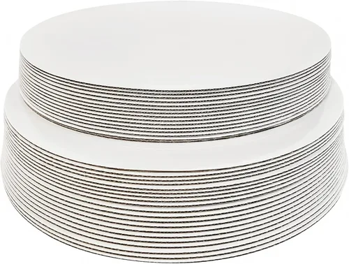 Vista 4 de ONE MORE [35 piezas] Tabla redonda para tartas de 12 pulgadas, desechable, base circular para tartas, base redonda revestida de 12 pulgadas, paquete