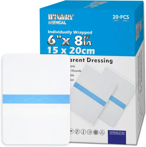 Vista 7 de Apósito de película transparente de 2.3 x 2.7 pulgadas, 50 paquetes, vendaje impermeable para cubierta de heridas, vendaje posquirúrgico para ducha