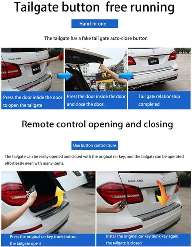 Vista 5 de Puerta trasera eléctrica compatible con Nissan Patrol Y62 2010-2023 Kit de soporte de elevación, normal