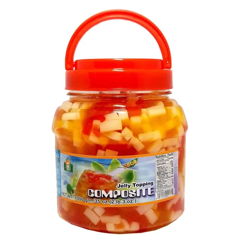 Vista 4 de Bolle Composite Jelly Topping Boba Bubble Tea Ingrediente Surtido de Sabores en Uno 35 onzas con 1 Regalo adicional como se muestra