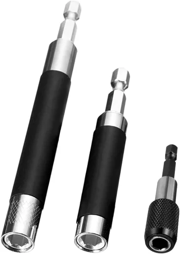 3 piezas de guía de accionamiento magnético de liberación rápida destornillador extensión con vástago hexagonal de 1/4 pulgadas, soporte de punta de