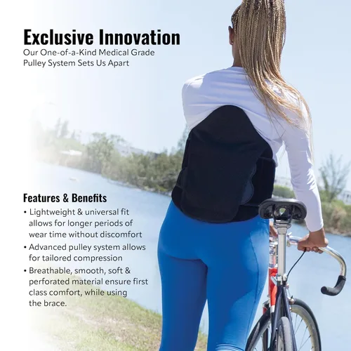 Vista 6 de CompressRx - Soporte universal de espalda alta LSO para mujeres y hombres, cinturón de apoyo lumbar ajustable 2 en 1, diseño transpirable, soporte