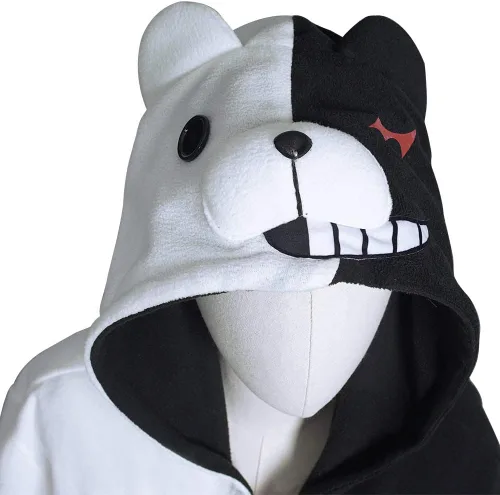 Vista 6 de Pijama unisex de oso Monokuma para adultos, disfraz de anime, disfraz de cosplay