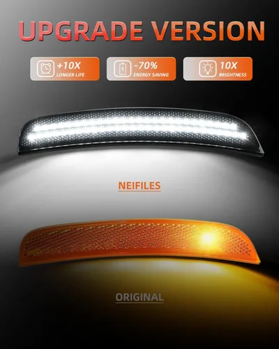 Vista 2 de Luces de marcador lateral LED blancas compatibles con Dodge Charger 2015 2016 2017 2018 2019 2020 2021, faros delanteros y traseros, lámparas