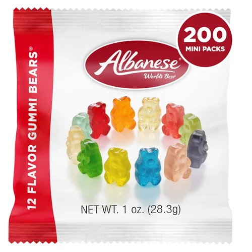 Vista 7 de Albanese World's Best Berry Flavored Gummi Bears, bolsas de dulces de 3.5 onzas, envueltas individualmente, paquete de 12