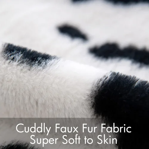 Vista 2 de Woaboy - Juego de 2 fundas de almohada de piel sintética de lujo, decorativas, suaves, de vacuno, esponjosas, de peluche, para sofá, sala de estar