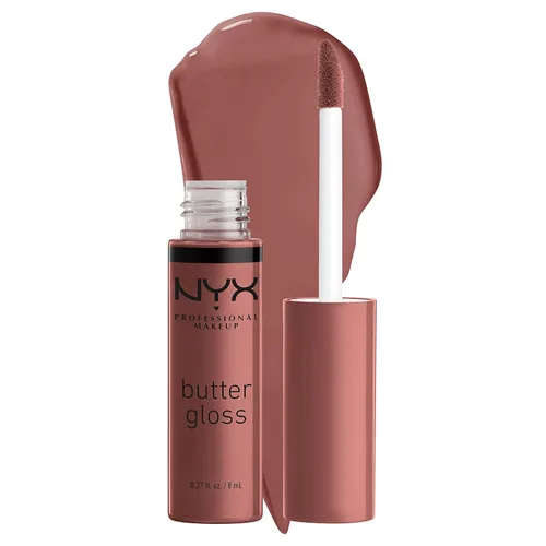 Vista 39 de NYX MAQUILLAJE PROFESIONAL Brillo de mantequilla azúcar moreno brillo de labios no pegajoso - Cinnamon Roll (Gris Marrón)
