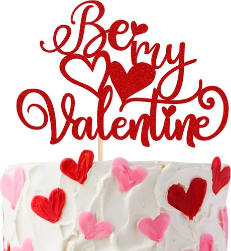 Vista 8 de 1 decoración de pastel para el día de San Valentín con corazón con purpurina de dulce amor, decoración para el primer día de San Valentín, temática