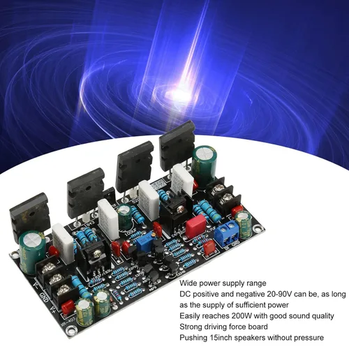 Vista 3 de Placa de amplificador de potencia mono de 200 W, módulo de tablero de amplificador de potencia digital de alta potencia A1943 C5200, placa