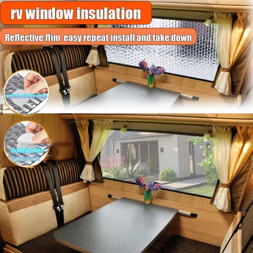 Vista 4 de MRPAPA Rollo de aislamiento reflectante, Reflectix para ventanas de caravanas, rollo aislante de burbujas ignífugo B2 para mantener el calor