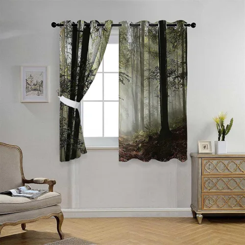 Vista 3 de Cortinas para Sala Elegantes Modernas Farm House Decor Collection Grommet Short Door Dividers for Rooms Blackout Grommet Curtains 55Inch Width by