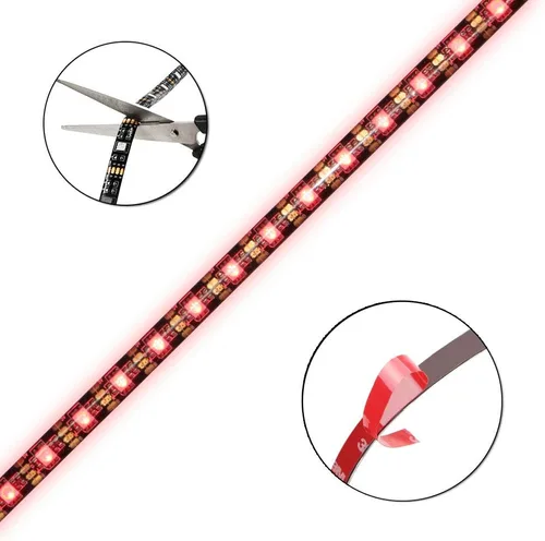 Vista 3 de RGB SMD 5050 luces LED en tira a batería con control remoto, impermeable, flexible, lazo de luces LED.