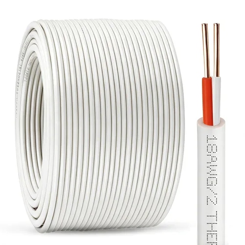 Vista 22 de Cable de termostato – 18/2 10 pies de cobre sólido 18AWG 2 conductores cable de circuito de alimentación para equipos de calefacción y aire
