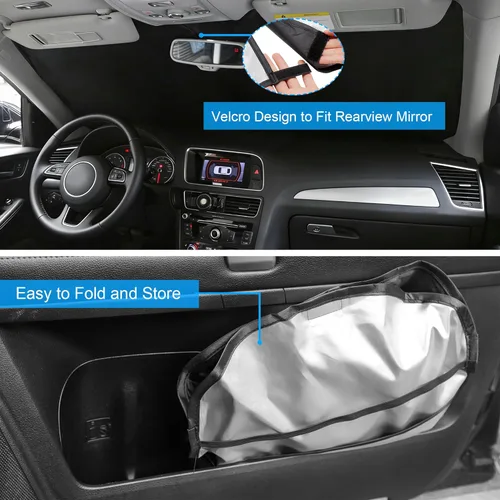 Vista 5 de Parasol para parabrisas de ajuste personalizado 2013 2014 2015 2016 2017 2018 BMW 3 Series/F30/F31/F80/M3 accesorios plegables bloqueador de sol