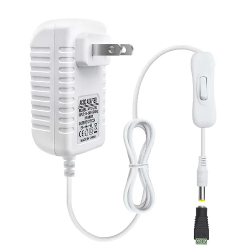 Vista 20 de Fuente de alimentación de 12 V, fuente de alimentación de 12 voltios 1A 12 W CC con interruptor de encendido y apagado, adaptador de corriente LED