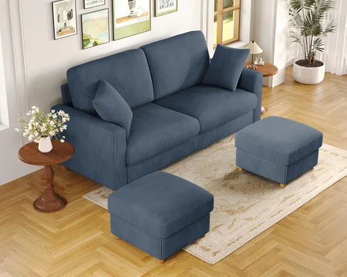 Vista 23 de Kidirect Silla de acento extragrande de 35.5 pulgadas, sillas de sala de montaje fácil, silla de lectura de pana para dormitorio, sillas de acento