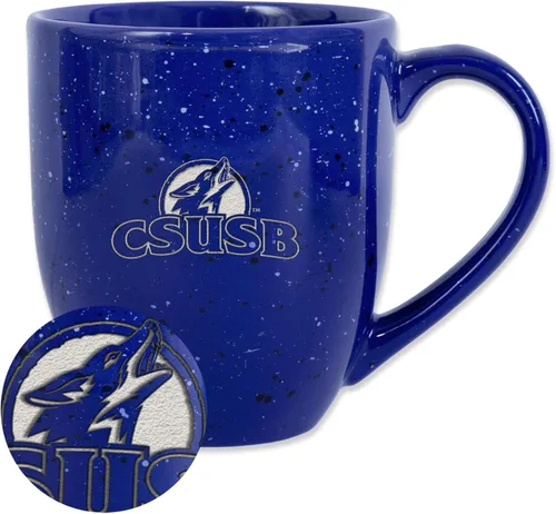 Vista 132 de Rico Industries NCAA Saint Joseph's (PA) Hawks Logo Principal Color Marrón 16 oz Logotipo del Equipo de Color Láser Grabado en Cerámica Moteada Taza