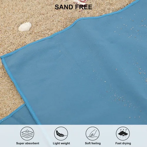 Vista 5 de Toalla de microfibra Rainleaf perfecta para viajes y gimnasio y camping. Secado rápido - Super absorbente - Ultra compacta - Liviana. Adecuada