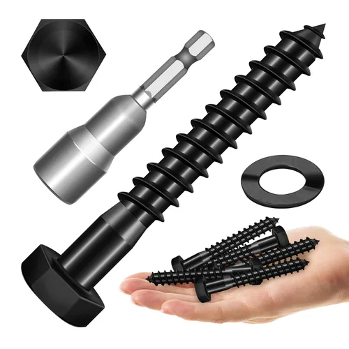 Mywish (8 juegos) pernos de retraso de cabeza hexagonal de 1/2 x 3 pulgadas, tornillos de retraso resistentes con arandelas, pernos de acero