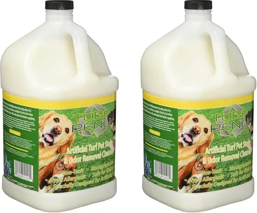 Tr10101 Solución de limpieza bio-enzimática para césped sintético/artificial y control de olores de mascotas, 1 galón, paquete de 2