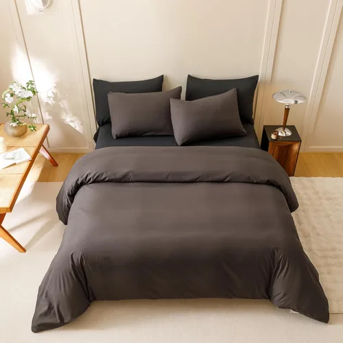 Vista 136 de CLOTHKNOW Juego de edredón de 3 piezas a cuadros color beige óxido, tamaño Full, juego de ropa de cama de cuadros edredón terracota con 2 fundas