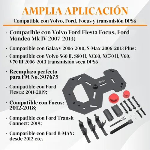 Vista 3 de Kit de herramientas de extracción de instalador de transmisión DPS6 seco de doble embrague Estuche negro