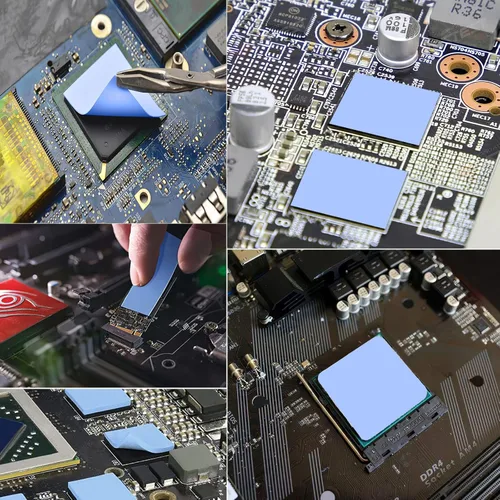 Vista 5 de UCEC 30 almohadillas térmicas de silicona GPU, almohadilla térmica reutilizable para CPU, almohadillas térmicas de GPU, almohadilla térmica SSD