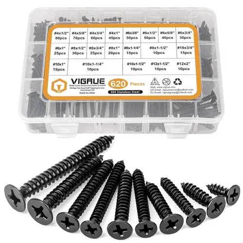 Vista 11 de VIGRUE Tornillos para cubierta, tornillos para madera - Tornillos para cubierta Star Drive para madera, log, paisajismo, resistentes a la oxidación