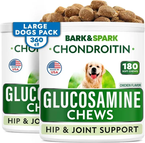 Vista 6 de BARK&SPARK Suplemento de glucosamina condroitina para cadera y articulaciones para perros - Alivio del dolor articular - Masticables de cadera