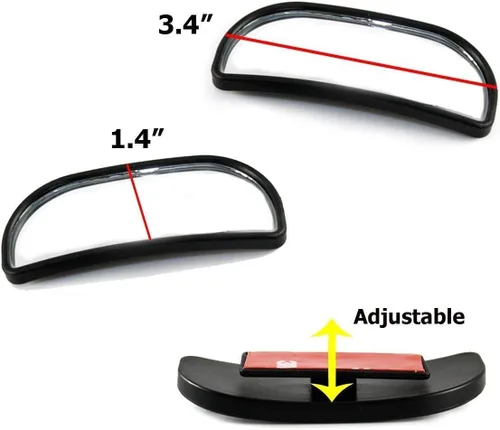 Vista 26 de x xotic tech Blind Spot Mirror, 2'' Black Round HD Glass Convex Rear View Mirror, 360° Rotate Wide Angle, Universal for Car SUVs Truck Motorcycle(2