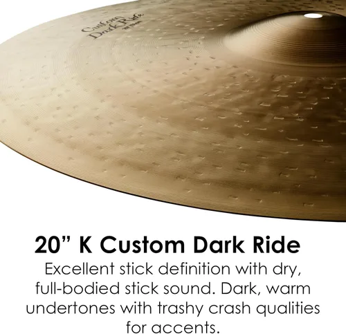 Vista 3 de Zildjian K Custom Dark Ride Platillo - 20 pulgadas