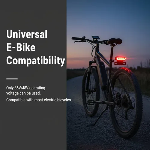 Vista 7 de Luz trasera de bicicleta eléctrica, 2 en 1, luz trasera de bicicleta, luz de freno, 36-48V, accesorios de bicicleta de seguridad, accesorios de luz