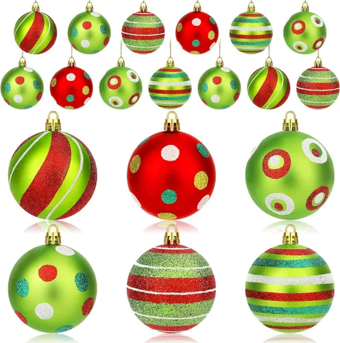 Vista 9 de JULMELON 24 adornos para árbol de Navidad, bolas negras para decoración navideña (negro, 2.36 pulgadas/2.362 in)