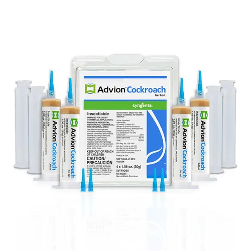 advion 383920 - 4 tubos y 4 émbolos para control de plagas de cucarachas alemanas, color marrón