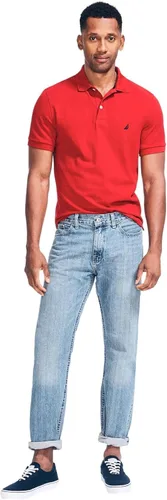 Vista 2 de Nautica playera polo clásica de mangas cortas, color sólido, para hombre