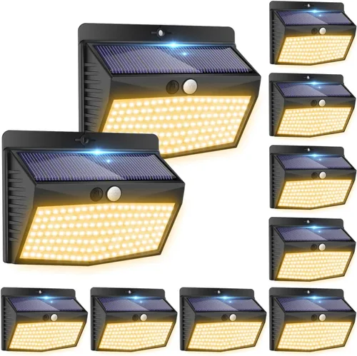 Vista 31 de Luces Solares para Exteriores, 12 Paquetes de Luces Solares con Sensor de Movimiento y Seguridad con 3 Modos de Iluminación, Luces Solares de Pared