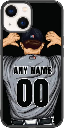 Vista 17 de Custome - Funda de teléfono de béisbol, diseño creativo de béisbol deportivo con número de estrella para iPhone 11, 12, 13, 14, 15 Pro Max Plus Mini