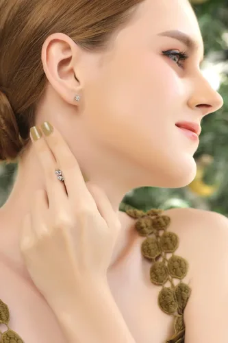 Vista 3 de Sterling Silver Round Small CZ Stud, Tiny Ball Bead Cartilage Earrings Jewelry Set for Women Girls Men, Multiple Piercings