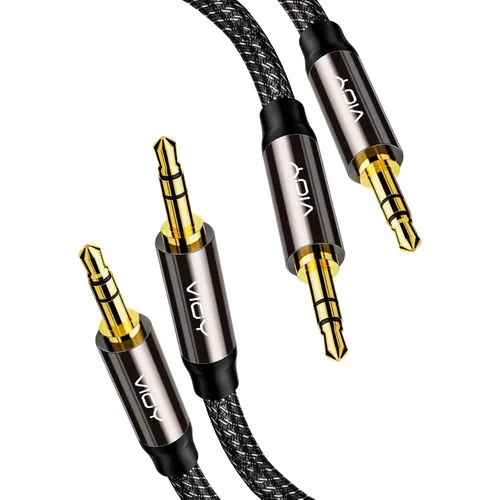 Vista 9 de VIOY Cable auxiliar (1 m), [carcasa de cobre, sonido de alta fidelidad] cable auxiliar trenzado de 3,5 mm de macho a macho compatible