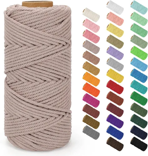 Vista 139 de Cuerda de macramé de 0.079 in x 220 yardas (656 pies), cuerda de algodón natural para colgar en la pared, ganchos de plantas, manualidades, Verde