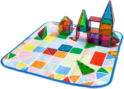 Vista 6 de Cubo de almacenamiento y alfombrilla de juegos interactiva MAGNA-TILES, La marca ORIGINAL de construcción magnética