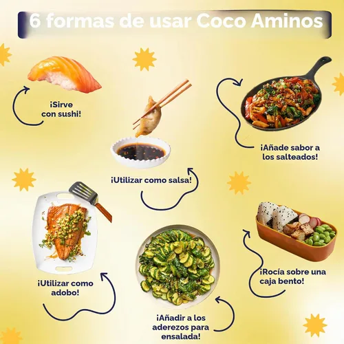 Vista 4 de Aminos de coco, salsa de ajo Coconut secret, 10 onzas líquidas, secreto de coco, aminos de coco, salsa de ajo, 10 onzas líquidas