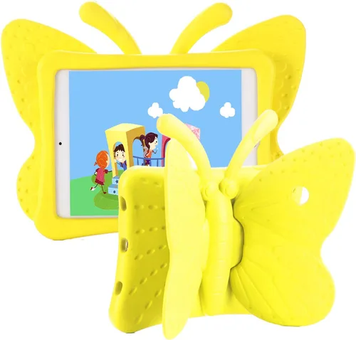 Vista 9 de Feitenn - Funda para iPad para niños, Feitenn 3D de dibujos animados, mariposa, no tóxico, EVA, ligera, a prueba de golpes, con función atril